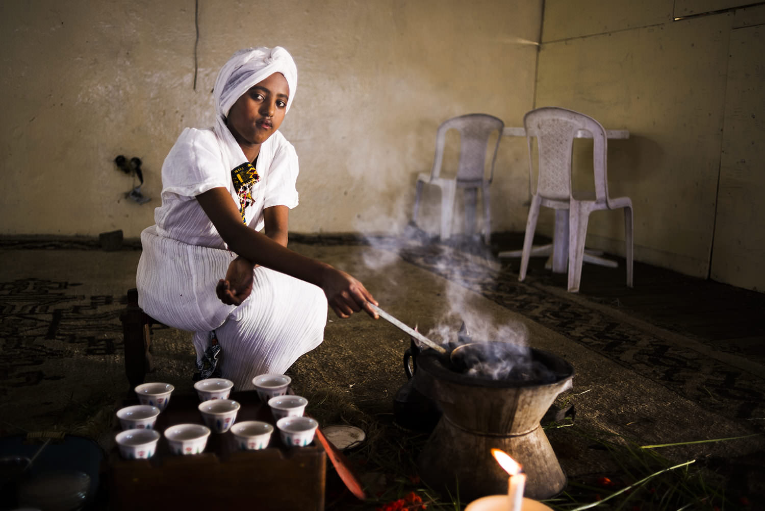 Coffee ceremony in the canteen